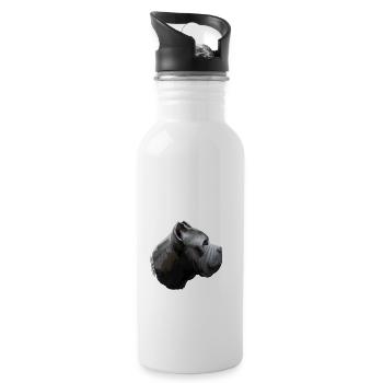 Cane Corso Dog Watercolor Illustration - Water bottle with straw - white - Right