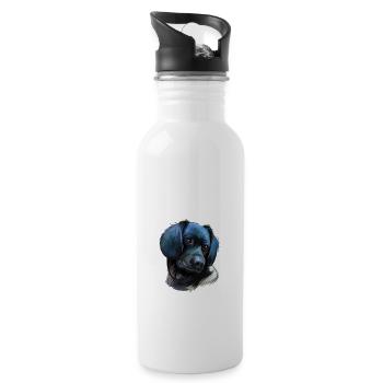 Stabyhoun Stabij Aquarelle pour chien Illustration - Gourde avec paille intégrée - blanc - Droite