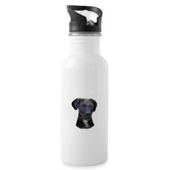 Illustration de l’aquarelle stephens Cur Dog - Gourde avec paille intégrée - blanc - Droite