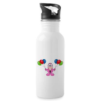 LUFTBALLONS - FLAMINGO - TIER - KIND - BABY - FUN - Trinkflasche mit integriertem Trinkhalm - Weiß - Rechts