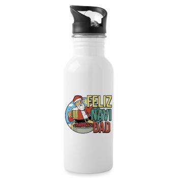 Feliz Navi Dad Xmas Dad Design for Fathers Day in - Trinkflasche mit integriertem Trinkhalm - Weiß - Rechts