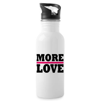 More love - Trinkflasche mit integriertem Trinkhalm - Weiß - Rechts