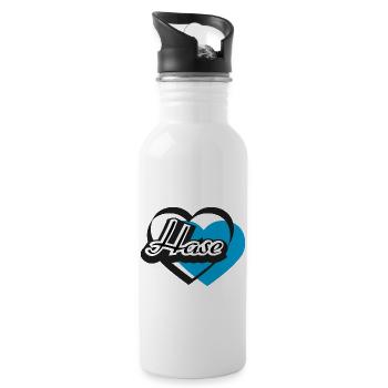 Kosename Hase Herz - Trinkflasche mit integriertem Trinkhalm - Weiß - Rechts