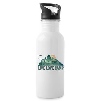 Live Liebescamp - Trinkflasche mit integriertem Trinkhalm - Weiß - Rechts