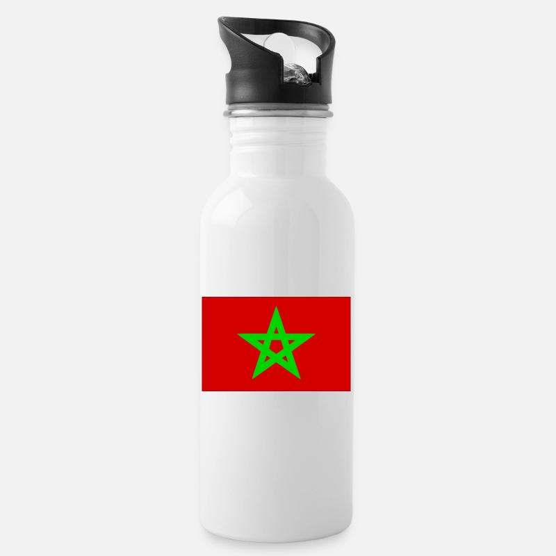 Maroc - Gourde avec paille intégrée - blanc