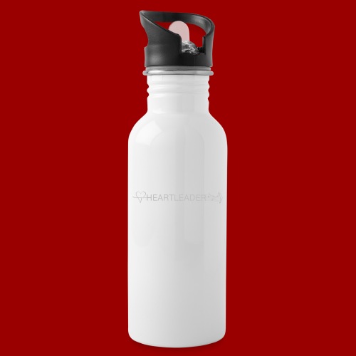 Heartleader Charity (weiss/grau) - Trinkflasche mit integriertem Trinkhalm