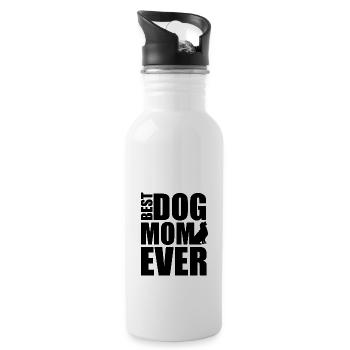 BEST DOG MOM EVER - HUND - HUNDE - FRAUCHEN - Trinkflasche mit integriertem Trinkhalm - Weiß - Rechts