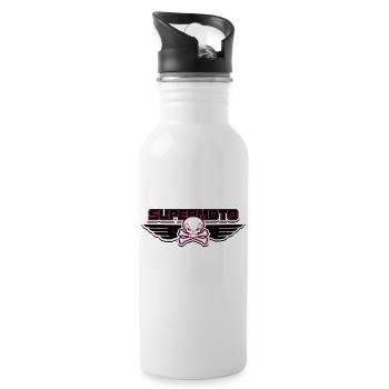 SUPER MOTO Pirates pink - Water bottle with straw - white - Right