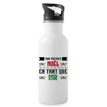 Notre premier Noël en tant que Mr. - Gourde avec paille intégrée - blanc - Droite