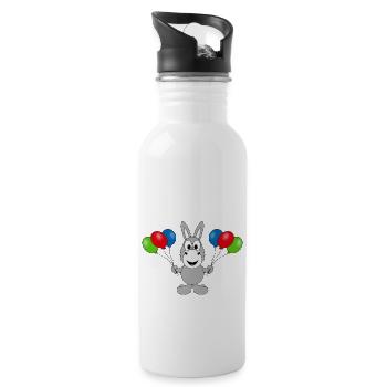 ESEL - LUFTBALLONS - TIER - KIND - BABY - Trinkflasche mit integriertem Trinkhalm - Weiß - Rechts