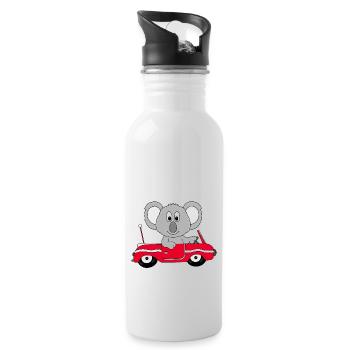 KOALA - AUTO - TIER - KIND - BABY - Trinkflasche mit integriertem Trinkhalm - Weiß - Rechts