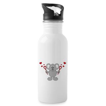 KOALA - LIEBE - LOVE - TIER - KIND - BABY - Trinkflasche mit integriertem Trinkhalm - Weiß - Rechts