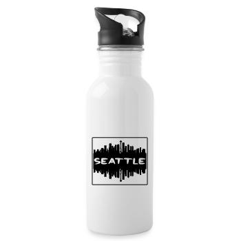 Seattle Washington Usa Skyline Silhouette Travel S - Trinkflasche mit integriertem Trinkhalm - Weiß - Rechts