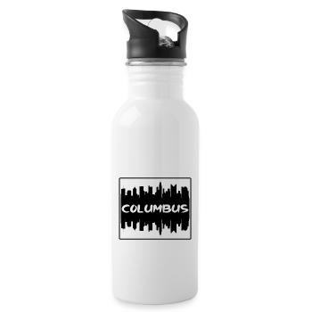 Columbus Ohio Usa Skyline Silhouette Reisesouven - Trinkflasche mit integriertem Trinkhalm - Weiß - Rechts