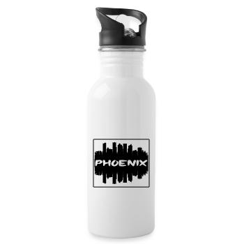 Phoenix Arizona USA Skyline Silhouette Reise Souv - Trinkflasche mit integriertem Trinkhalm - Weiß - Rechts