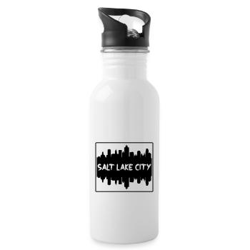 Salt Lake City Utah Usa Skyline Voyage Silhouette - Gourde avec paille intégrée - blanc - Droite