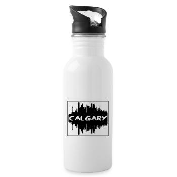 Calgary Kanada Skyline Silhouette Reise Souvenir - Trinkflasche mit integriertem Trinkhalm - Weiß - Rechts