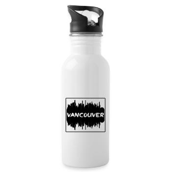 Vancouver Kanada Skyline Silhouette Reise Souveni - Trinkflasche mit integriertem Trinkhalm - Weiß - Rechts