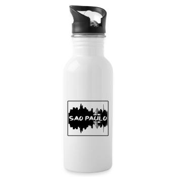 Sao Paulo Brasilien Skyline Silhouette Reise Souveni - Trinkflasche mit integriertem Trinkhalm - Weiß - Rechts