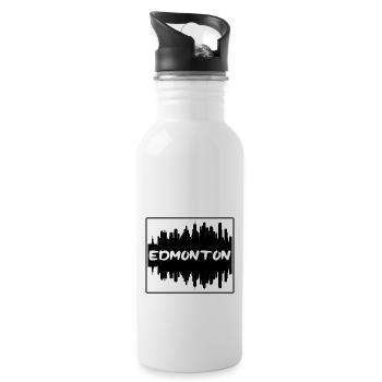 Edmonton Canada Skyline Silhouette Souvenir de voyage - Gourde avec paille intégrée - blanc - Droite