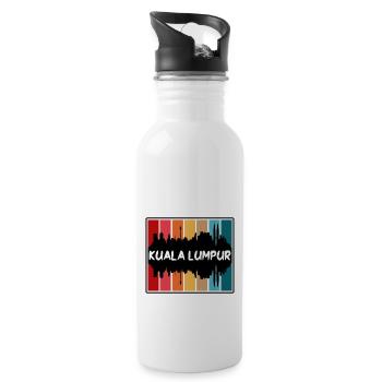 Kuala Lumpur Malaisie Skyline Silhouette Voyage So - Gourde avec paille intégrée - blanc - Droite