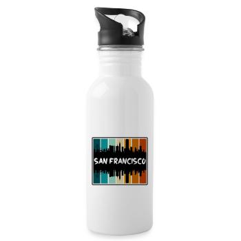 San Francisco Californie États-Unis Skyline Silhouette Tr - Gourde avec paille intégrée - blanc - Droite