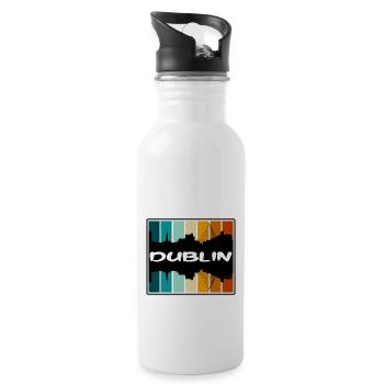 Dublin Irlande Skyline Silhouette Souvenir de voyage - Gourde avec paille intégrée - blanc - Droite