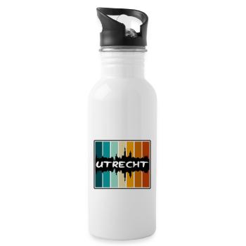 Utrecht Niederlande Skyline Silhouette Travel Souv - Trinkflasche mit integriertem Trinkhalm - Weiß - Rechts