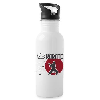 KARATEKA .karate. Karate gift idea. Karateka - Water bottle with straw - white - Right