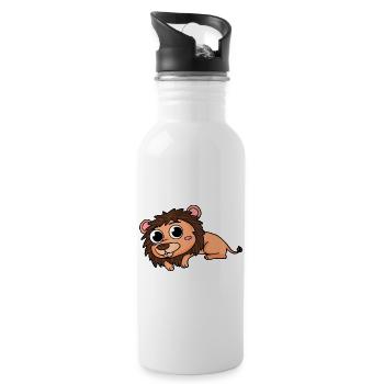 Lion - Gourde avec paille intégrée - blanc - Droite