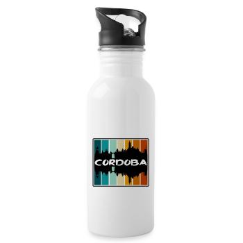 Cordoba Argentina Skyline Silhouette Travel Souven - Water bottle with straw - white - Right