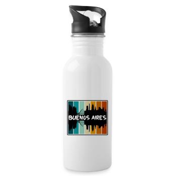 Buenos Aires Argentine Skyline Silhouette Voyage S - Gourde avec paille intégrée - blanc - Droite