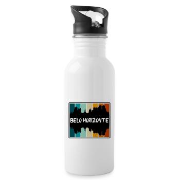 Belo Horizonte Brazil Skyline Silhouette Travel So - Water bottle with straw - white - Right