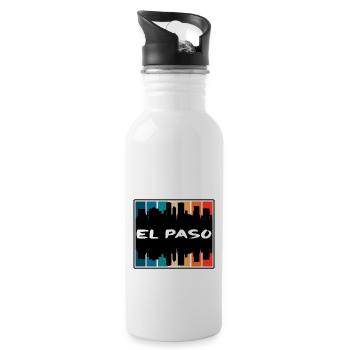El Paso Texas Usa Skyline Silhouette Travel Souven - Trinkflasche mit integriertem Trinkhalm - Weiß - Rechts