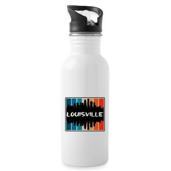 Louisville Kentucky USA Skyline Silhouette Reisen - Trinkflasche mit integriertem Trinkhalm - Weiß - Rechts