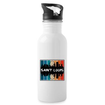 Saint Louis Missouri USA Skyline Silhouette Reisen - Trinkflasche mit integriertem Trinkhalm - Weiß - Rechts