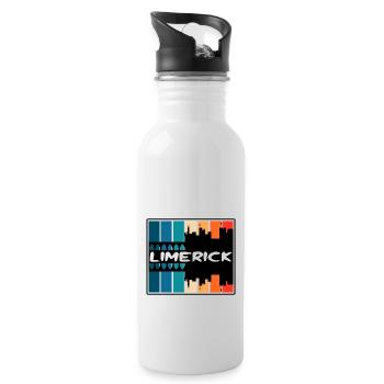 Limerick Irlande Skyline Silhouette Voyage Souveni - Gourde avec paille intégrée - blanc - Droite