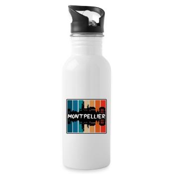 Montpellier France Skyline Silhouette Travel Souve - Gourde avec paille intégrée - blanc - Droite