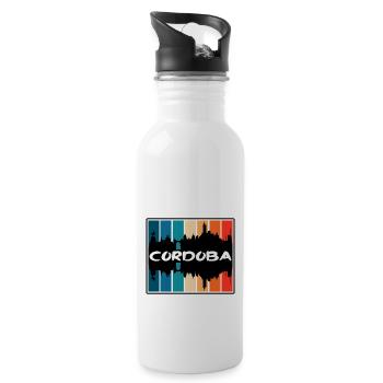 Cordoba Argentina Skyline Silhouette Travel Souven - Water bottle with straw - white - Right