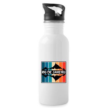 Rio de Janeiro Brasilien Skyline Silhouette Reisen So - Trinkflasche mit integriertem Trinkhalm - Weiß - Rechts