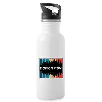 Edmonton Canada Skyline Silhouette Souvenir de voyage - Gourde avec paille intégrée - blanc - Droite