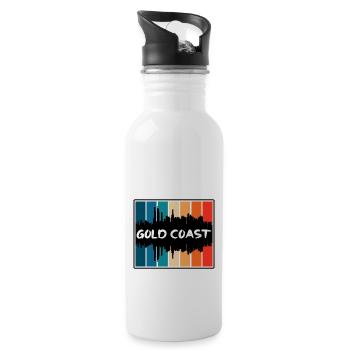 Gold Coast Australien Skyline Silhouette Travel Sou - Trinkflasche mit integriertem Trinkhalm - Weiß - Rechts