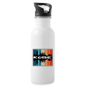 Kobe Japan Skyline Silhouette Reise Souvenir - Trinkflasche mit integriertem Trinkhalm - Weiß - Rechts