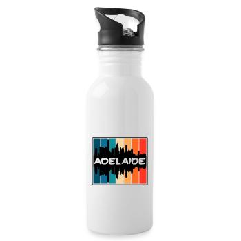 Adelaide Australien Skyline Silhouette Travel Souve - Trinkflasche mit integriertem Trinkhalm - Weiß - Rechts