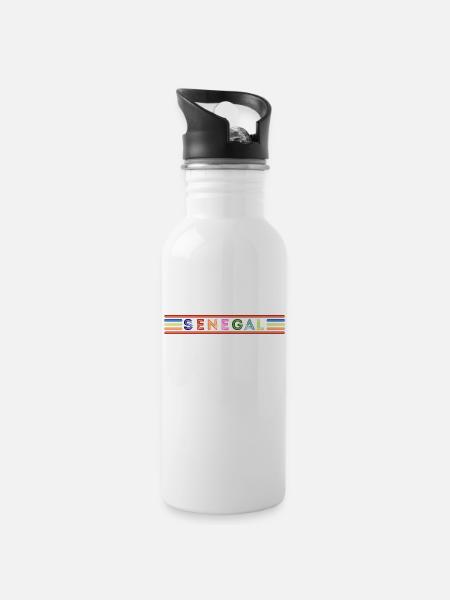Senegal - Trinkflasche mit integriertem Trinkhalm - Weiß