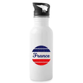 Die Franzosen - Trinkflasche mit integriertem Trinkhalm - Weiß - Rechts