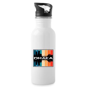 Dhaka Bangladesch Skyline Silhouette Reise Souveni - Trinkflasche mit integriertem Trinkhalm - Weiß - Rechts