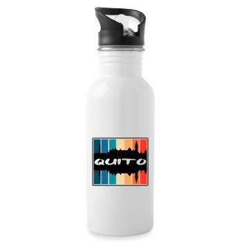 Quito Equador Skyline Silhouette Reisesouvenir - Trinkflasche mit integriertem Trinkhalm - Weiß - Rechts