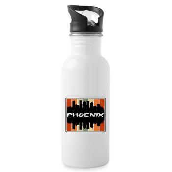 Phoenix Arizona USA Skyline Silhouette Reise Souv - Trinkflasche mit integriertem Trinkhalm - Weiß - Rechts