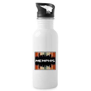 Memphis Tennessee USA Skyline Silhouette Reisen So - Trinkflasche mit integriertem Trinkhalm - Weiß - Rechts